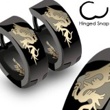Anneaux oreilles acier 107 - Noir dragon