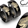 Anneaux oreilles acier 107 - Noir dragon