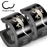 Anneaux oreilles acier 109 - Noir salamandre