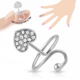 Bague phalange ajustable coeur multistrass (05)