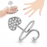 Bague phalange ajustable coeur multistrass (05)