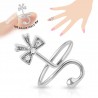 Bague phalange ajustable noeud papillon strass (14)
