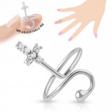 Bague phalange ajustable croix strass (15)