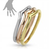 Bague phalange triple lignes tricolores (22)