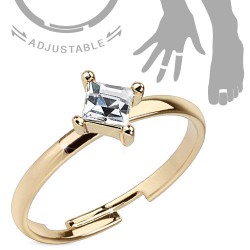 Bague phalange ajustable gold-ip zircone carré (27)