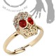 Bague phalange ajustable crâne aux yeux rouges (30)