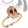Bague phalange ajustable crâne aux yeux rouges (30)