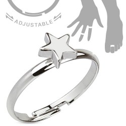 Bague phalange ajustable étoile simple (34)