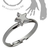 Bague phalange ajustable étoile couleur hématite (35)