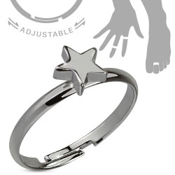 Bague phalange ajustable étoile couleur hématite (35)