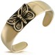 Bague phalange, pied bronze 03 - Pleine avec papillon