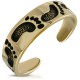 Bague phalange, pied bronze avec motifs pieds incrustés (05)