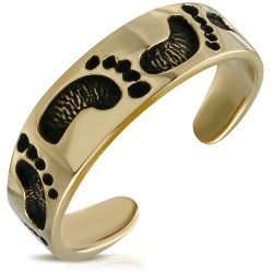 Bague phalange, pied bronze 05 - Pieds incrustés