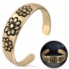 Bague phalange, pied bronze 07 - Trois fleurs