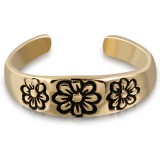 Bague phalange, pied bronze 07 - Trois fleurs