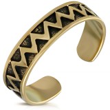 Bague phalange, pied bronze 08 - Ligne en zig-zag