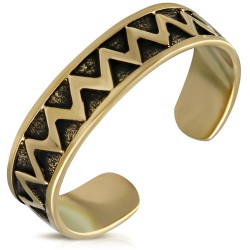 Bague phalange, pied bronze 08 - Ligne en zig-zag