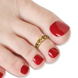 Bague phalange, pied bronze 14 - Motifs tribaux fond creux