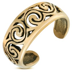 Bague phalange, pied bronze 23 - Spirales