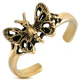 Bague phalange, pied bronze 24 - Papillon ailes creuses