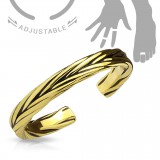 Bague phalange ajustable entrelacée jaune (44)