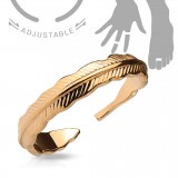 Bague phalange ajustable plume rose (56)