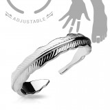 Bague phalange ajustable plume grise (57)