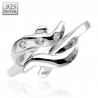 Bague de pied argent 02 - Trois zircones