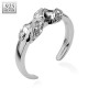 Bague de pied argent 03 - Bande multistrass