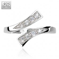 Bague de pied argent 06 - Deux bandes parallèles
