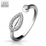 Bague de pied argent 16 - Feuille