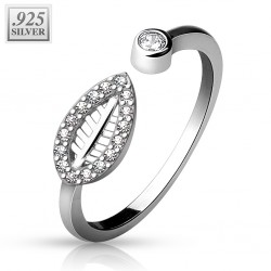 Bague de pied argent 16 - Feuille