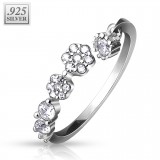 Bague de pied argent 18 - Fleurs et ronds