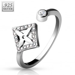 Bague de pied argent 20 - Croix dans losange
