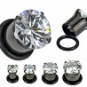Plug en acier PVD black cristal transparent (AC35)