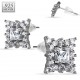 Stud argent 30 - Carré zircones