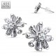 Stud argent 31 - Fleur huit zircones
