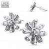 Stud argent 31 - Fleur huit zircones