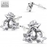 Stud argent 33 - Trois étoiles zircones