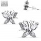 Stud argent 34 - Papillon zircones