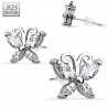 Stud argent 34 - Papillon zircones