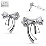 Stud argent 38 - Noeud papillon