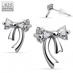 Stud argent 38 - Noeud papillon
