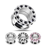 Tunnel en acier dévissable multistrass bicolore
