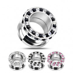 Tunnel en acier dévissable multistrass bicolore