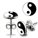 Stud argent 13 - Logo yin yang