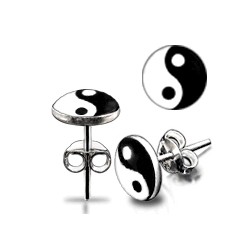 Stud argent 13 - Logo yin yang