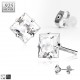 Stud argent 42 - Zircone carré