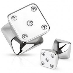 Plug en acier courbe dé strass