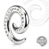 Spirale en acier férido strass transparent